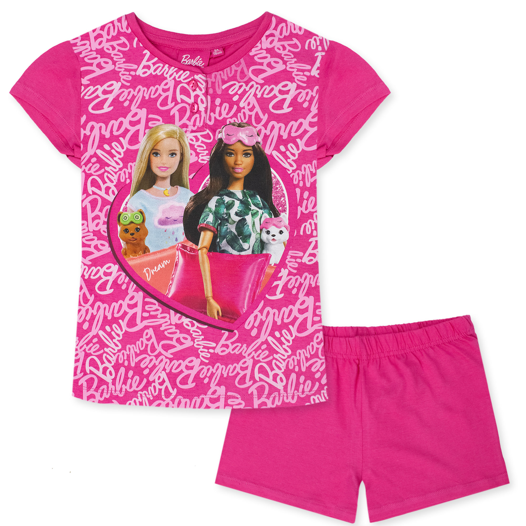 Barbie Girls Summer Pyjamas Lightweight Cotton Short 7079 - Picture 2 of 15