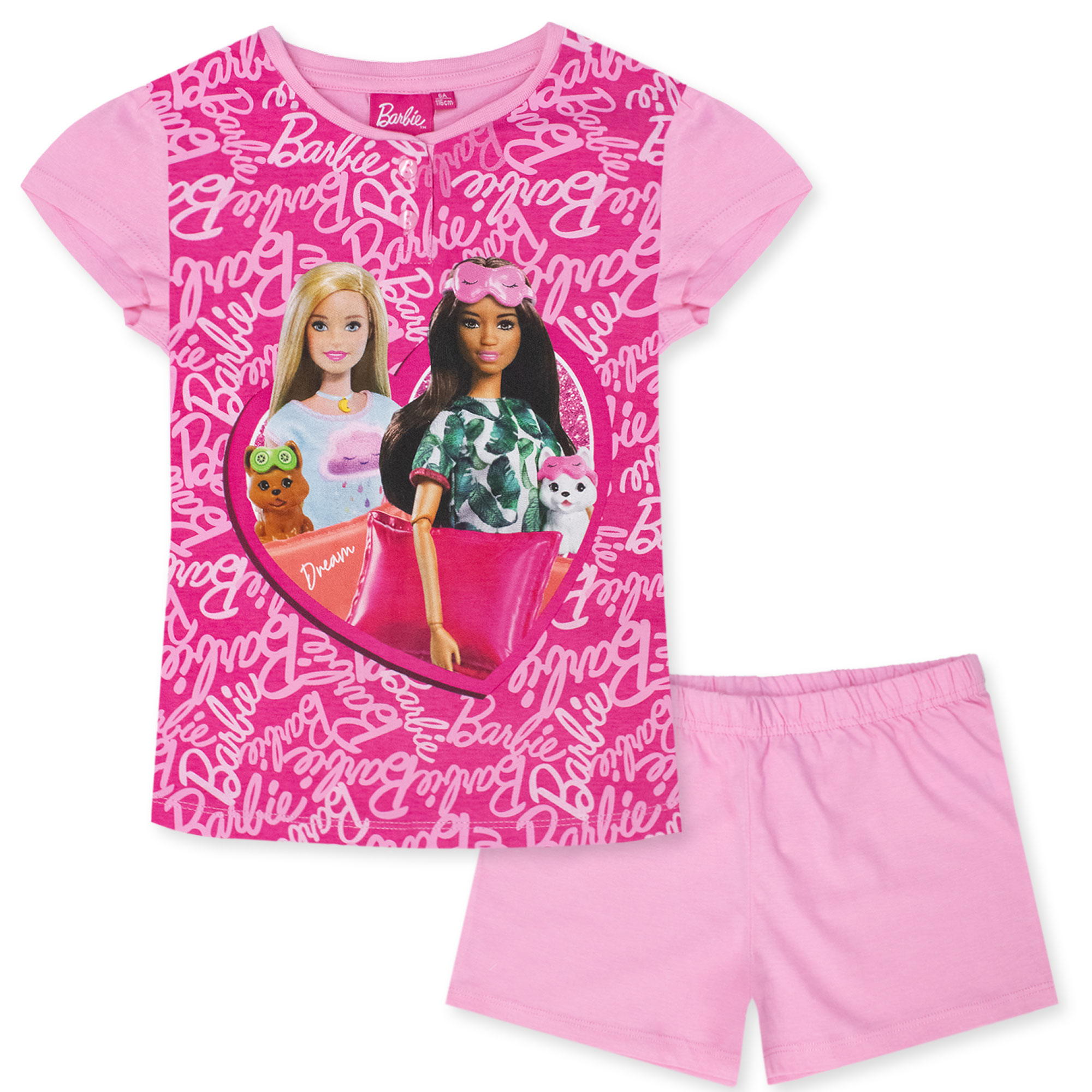 Barbie Girls Summer Pyjamas Lightweight Cotton Short 7079 - Picture 9 of 15