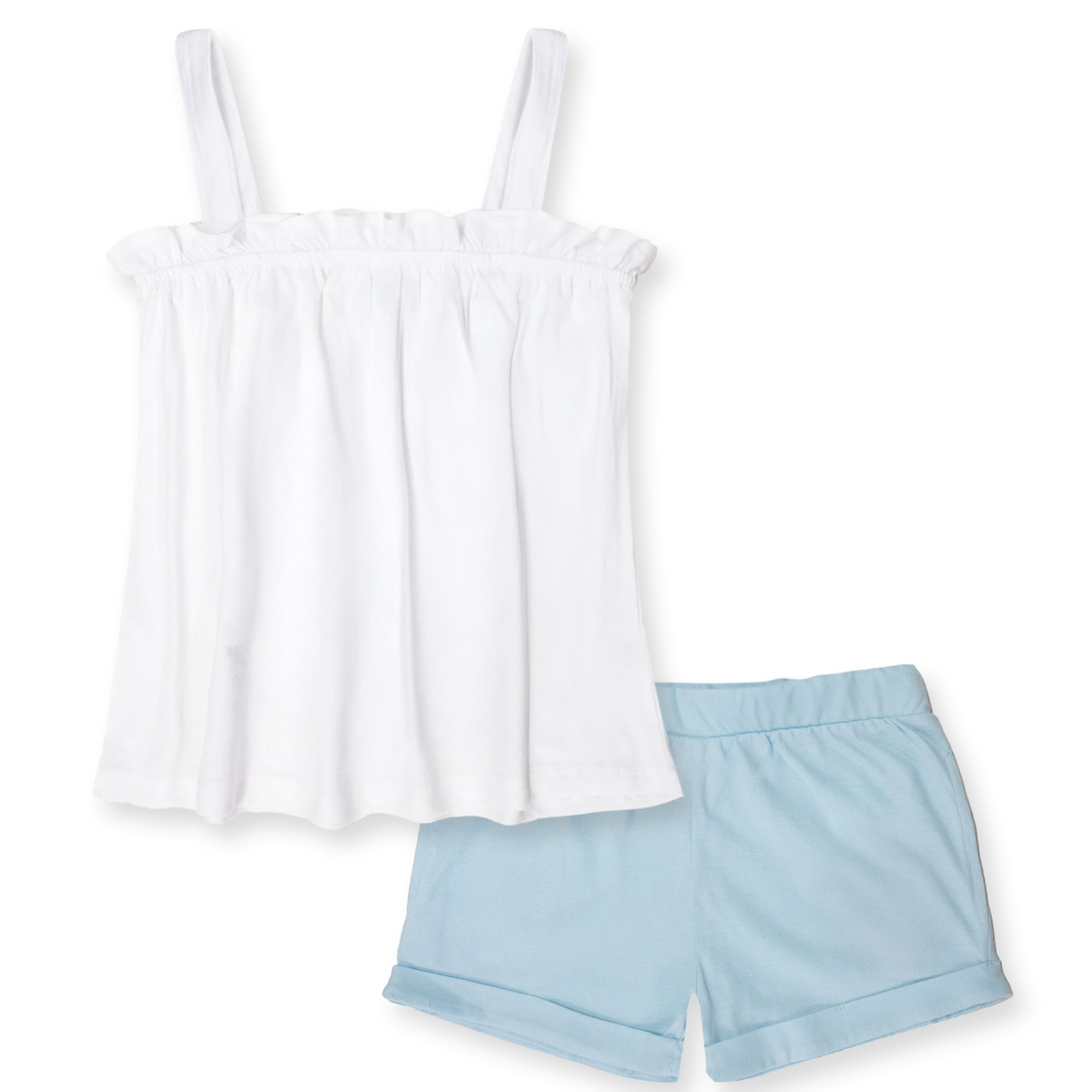 Disney Girls Frozen Elsa Summer Cotton Knit & Shorts Suit 7093 - Picture 3 of 15
