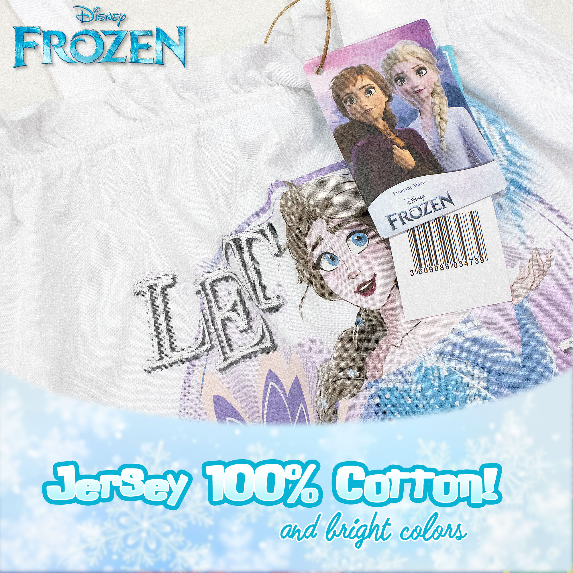 Disney Girls Frozen Elsa Summer Cotton Knit & Shorts Suit 7093 - Picture 7 of 15