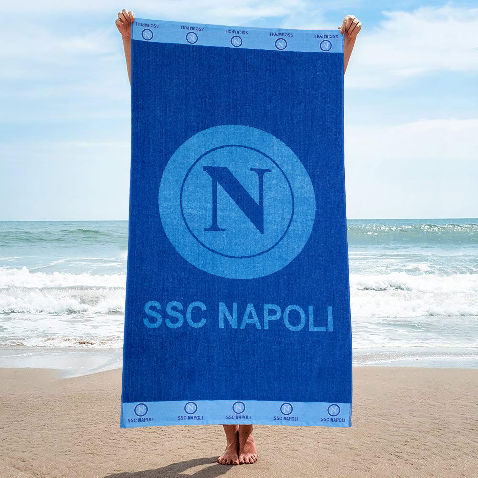 Toalla de playa SSC Napoli de rizo de algodón 90x170cm Producto oficial 7119 - Imagen 10 de 25