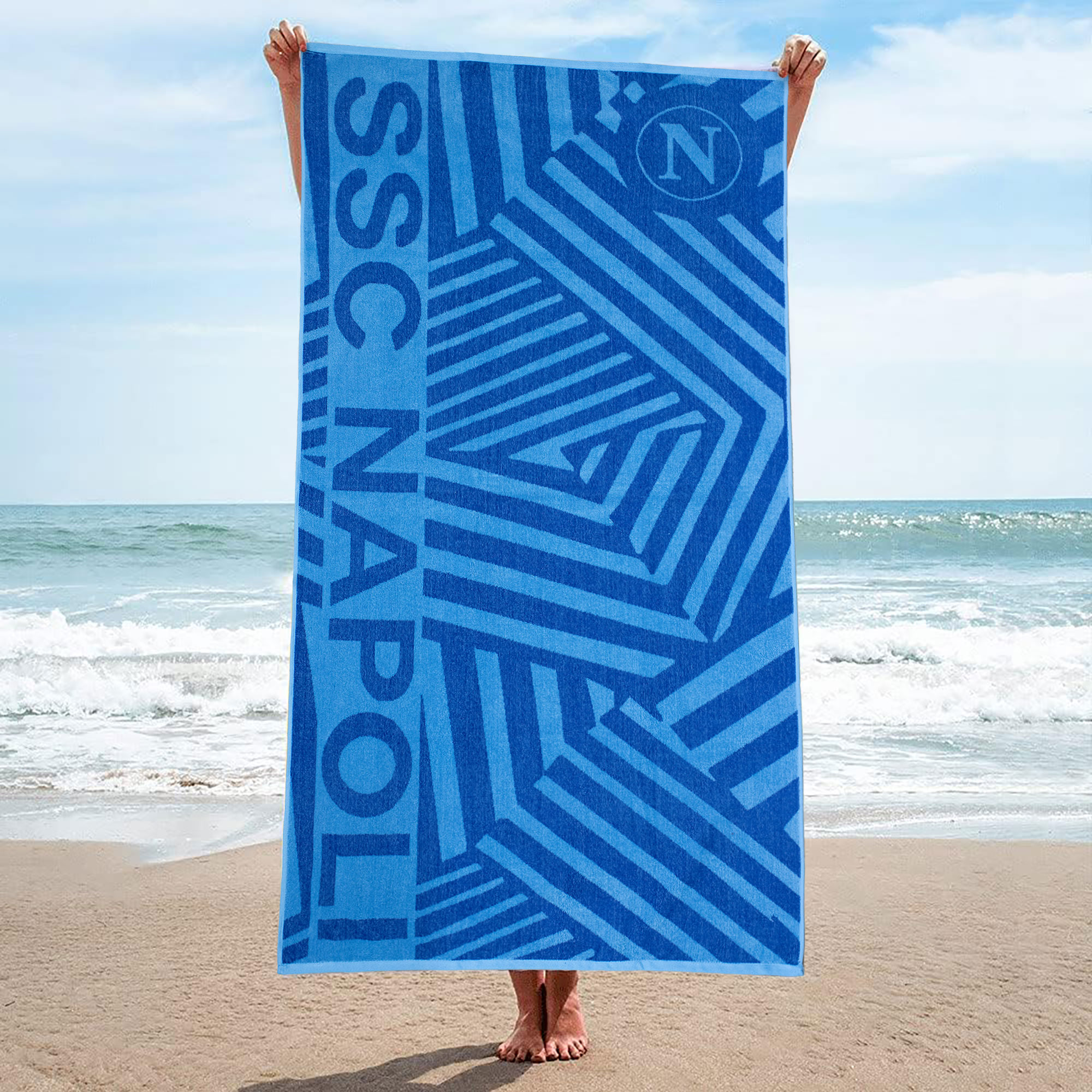 Toalla de playa SSC Napoli de rizo de algodón 90x170cm Producto oficial 7119 - Imagen 16 de 25