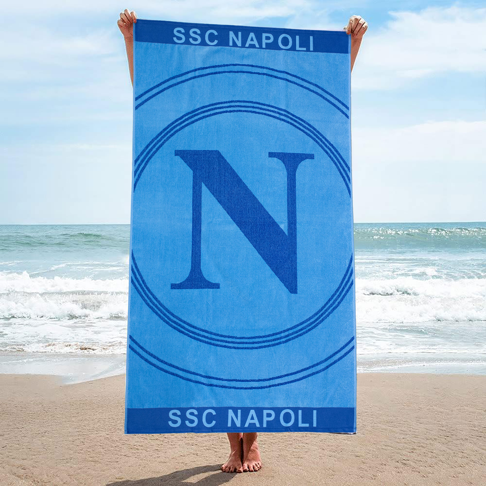 Toalla de playa SSC Napoli de rizo de algodón 90x170cm Producto oficial 7119 - Imagen 22 de 25