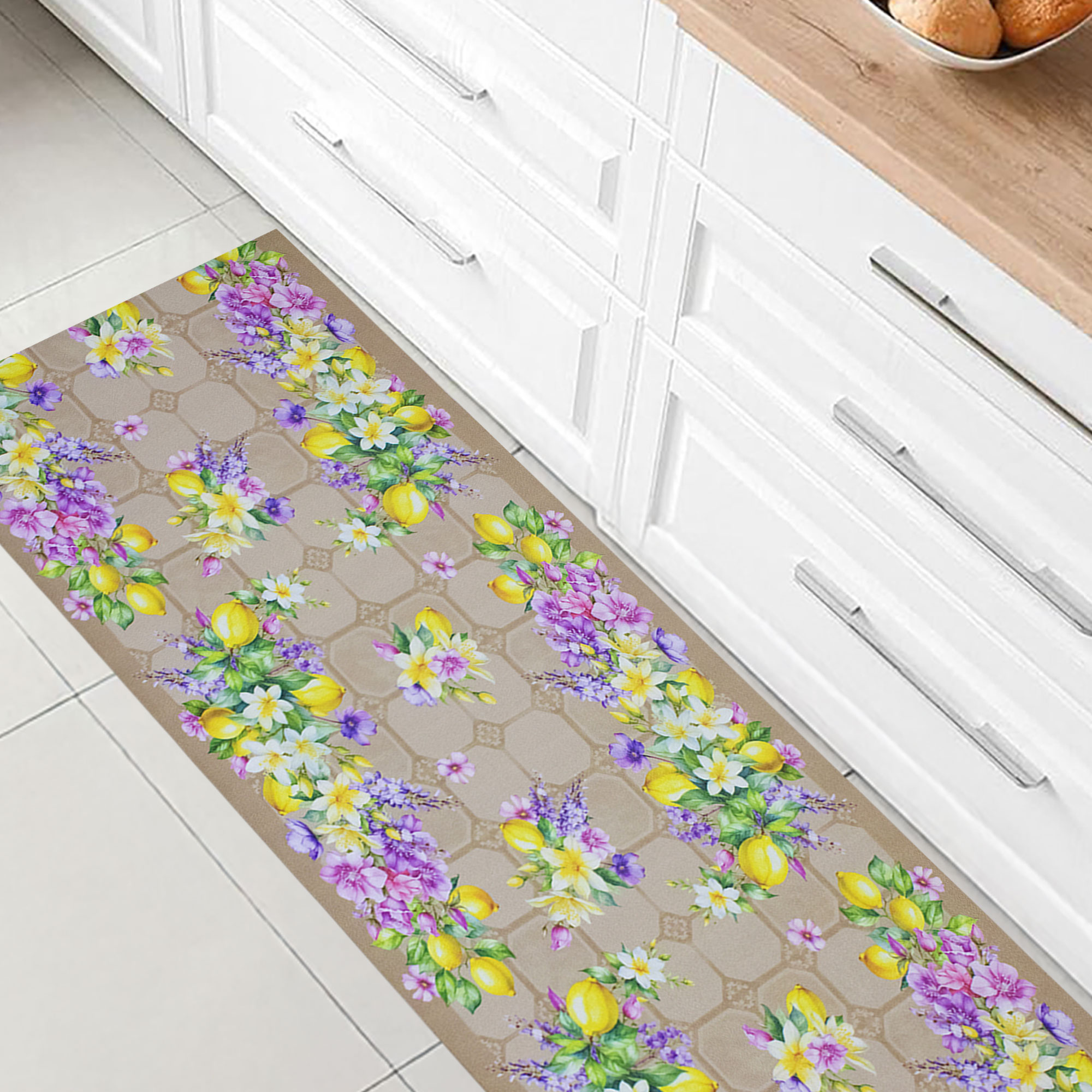 Tappeto cucina passatoia antiscivolo Limoni con maioliche Vietrese gommato 7123 - Foto 2 di 29