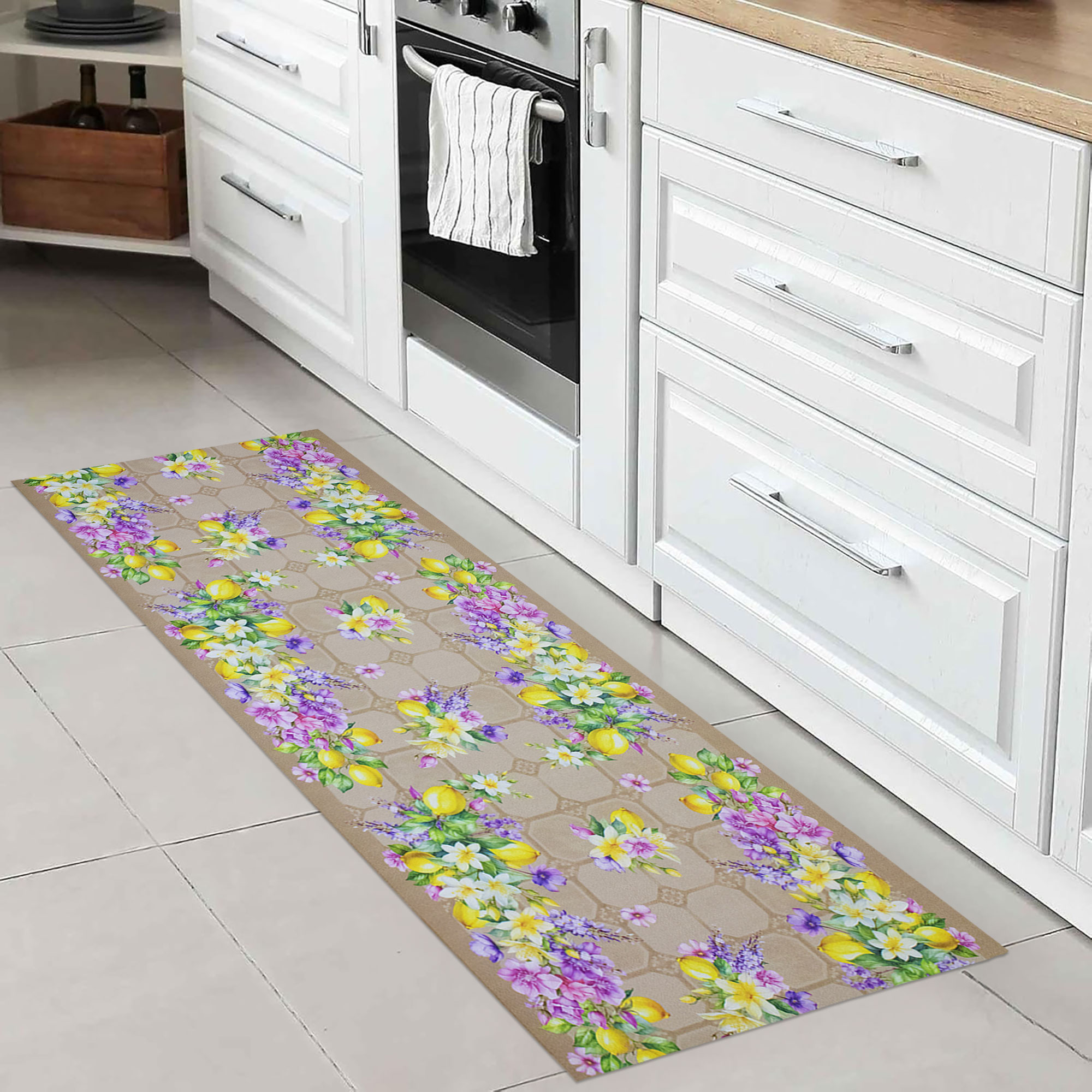 Tappeto cucina passatoia antiscivolo Limoni con maioliche Vietrese gommato 7123 - Foto 3 di 29