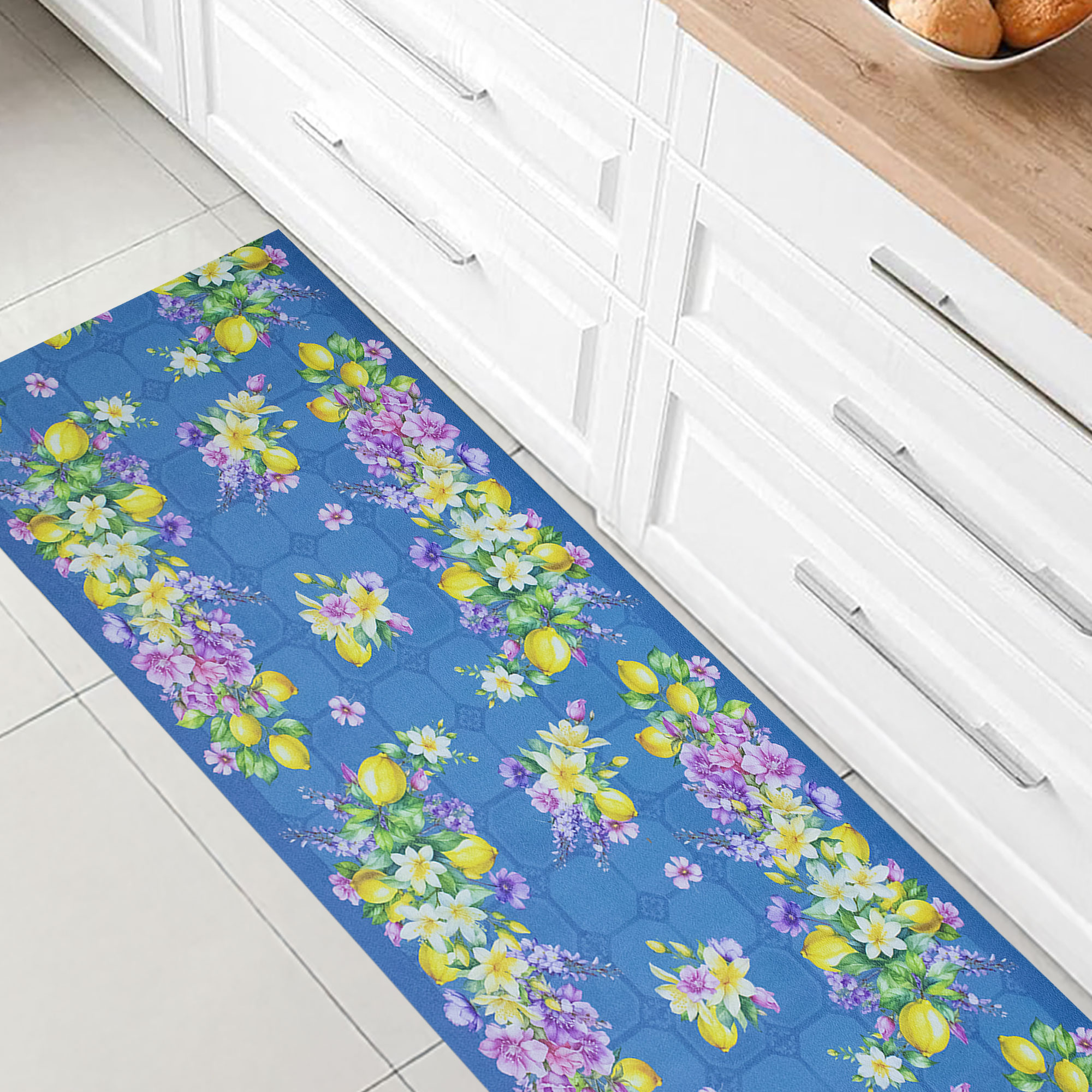 Tappeto cucina passatoia antiscivolo Limoni con maioliche Vietrese gommato 7123 - Foto 9 di 29