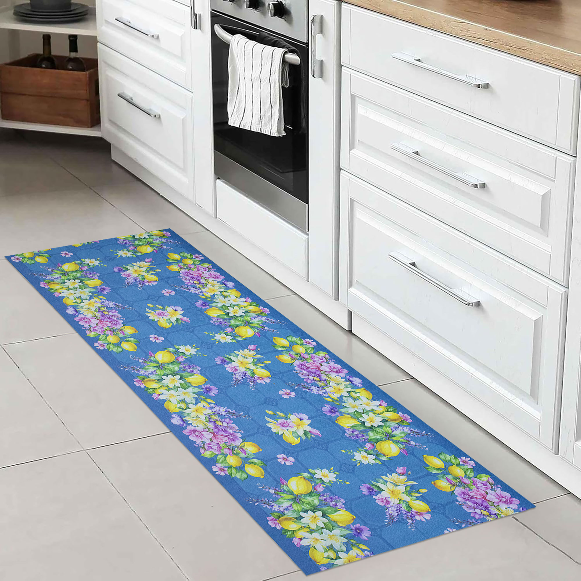 Tappeto cucina passatoia antiscivolo Limoni con maioliche Vietrese gommato 7123 - Foto 10 di 29