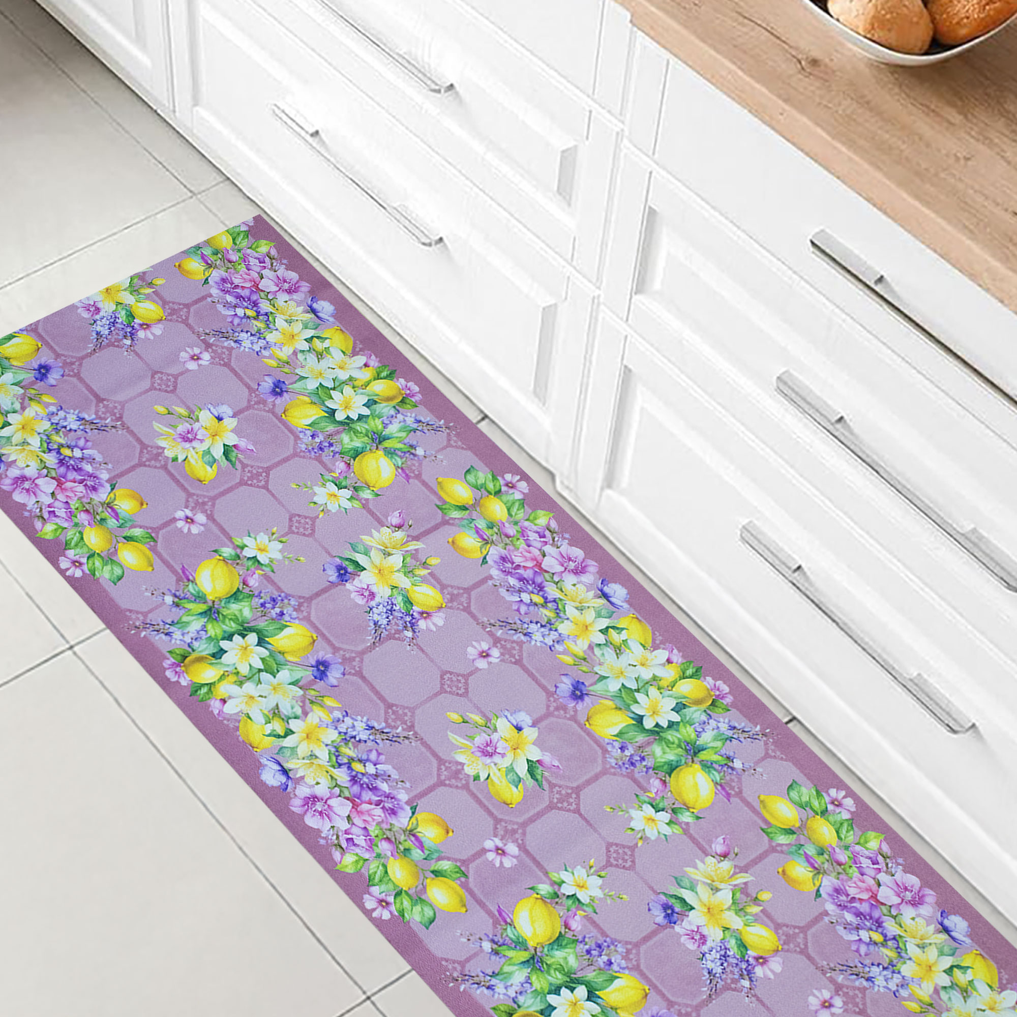 Tappeto cucina passatoia antiscivolo Limoni con maioliche Vietrese gommato 7123 - Foto 16 di 29