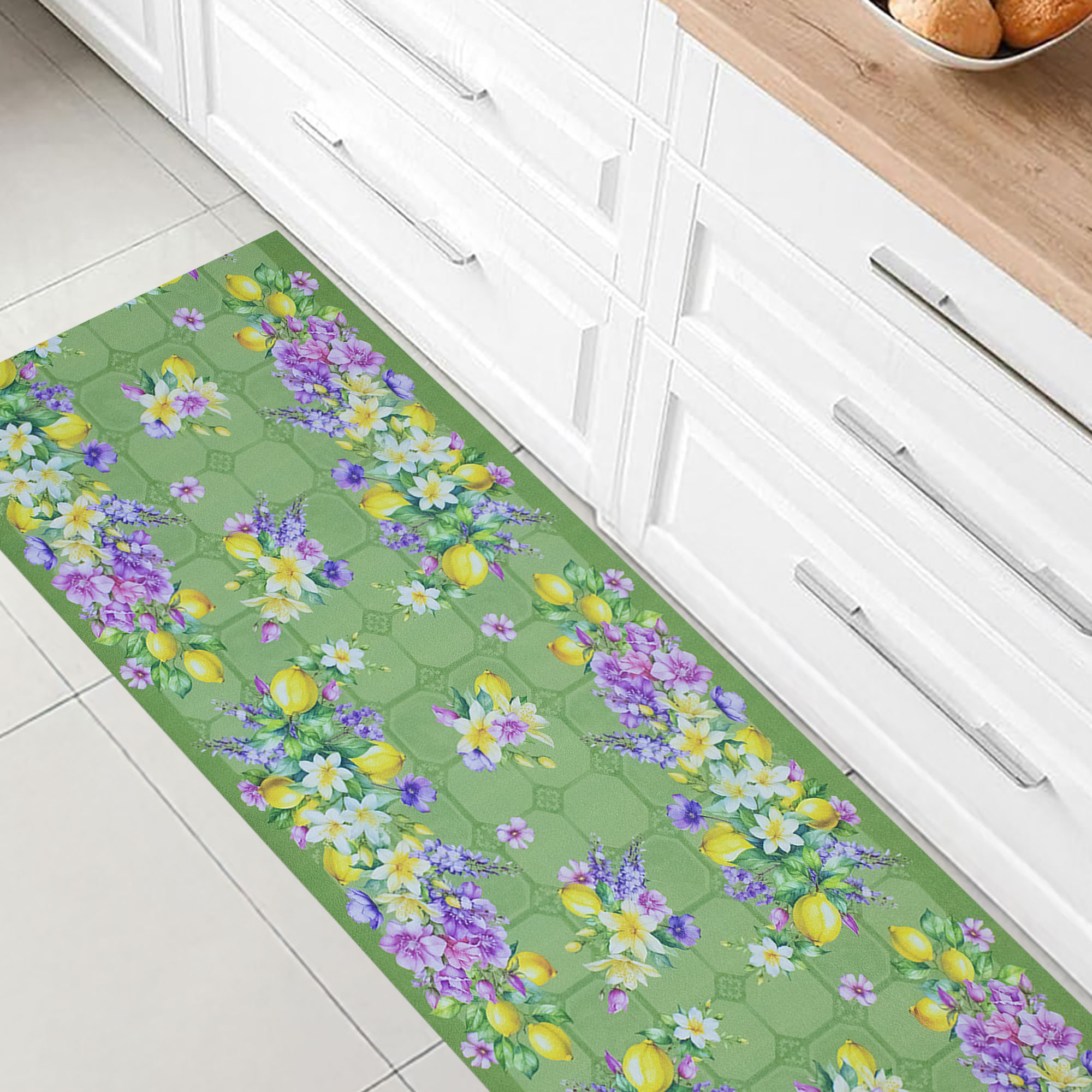 Tappeto cucina passatoia antiscivolo Limoni con maioliche Vietrese gommato 7123 - Foto 23 di 29