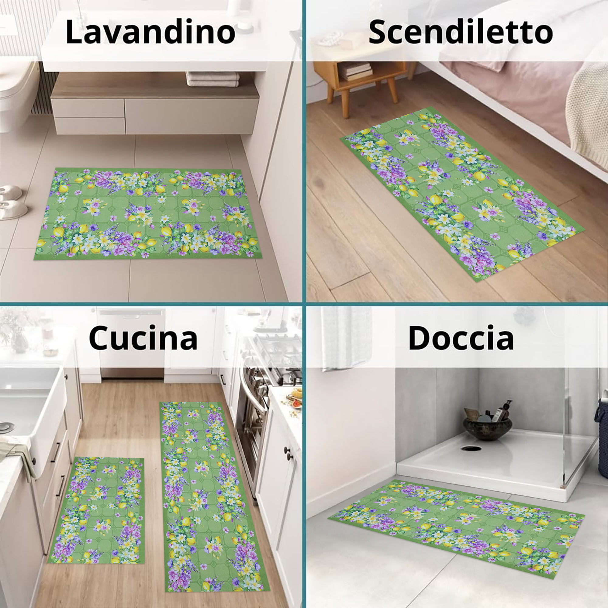 Tappeto cucina passatoia antiscivolo Limoni con maioliche Vietrese gommato 7123 - Foto 29 di 29