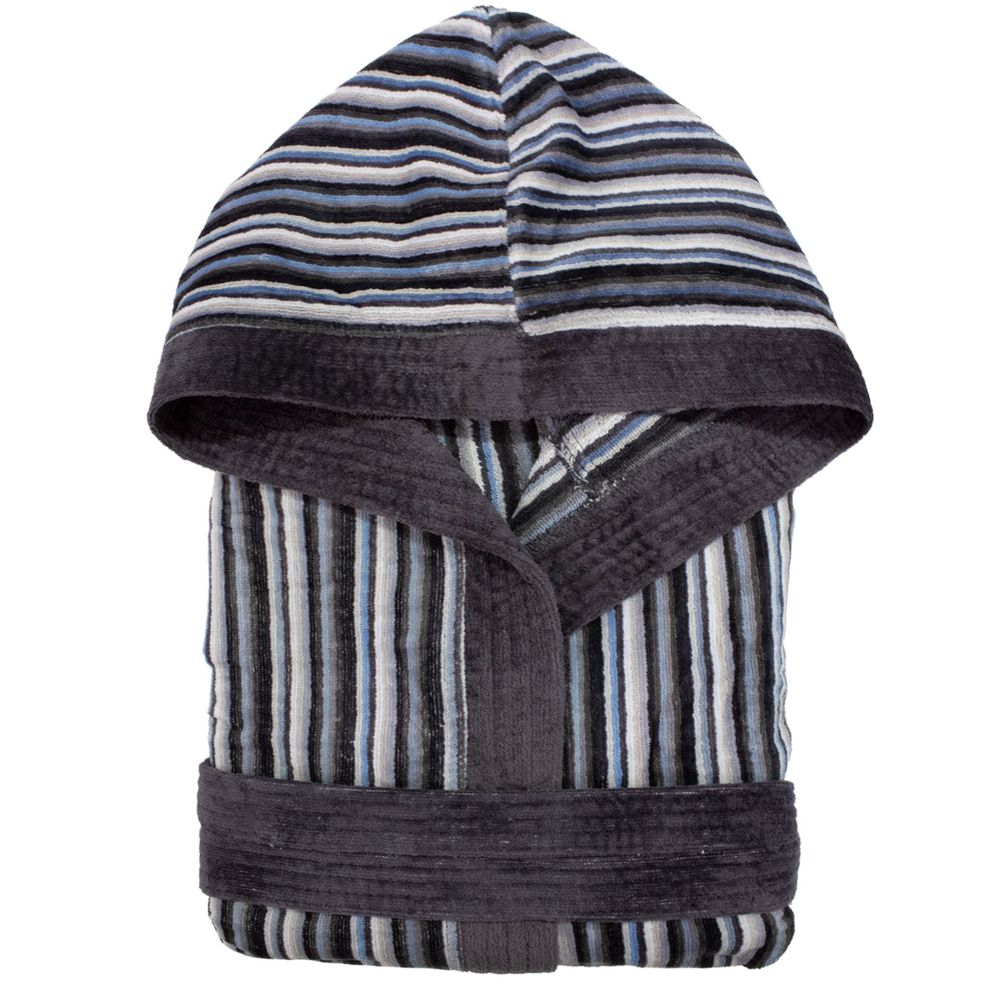 Accappatoio uomo donna in spugna velour cinigliato con cappuccio Jacquard 7126 - Foto 47 di 61