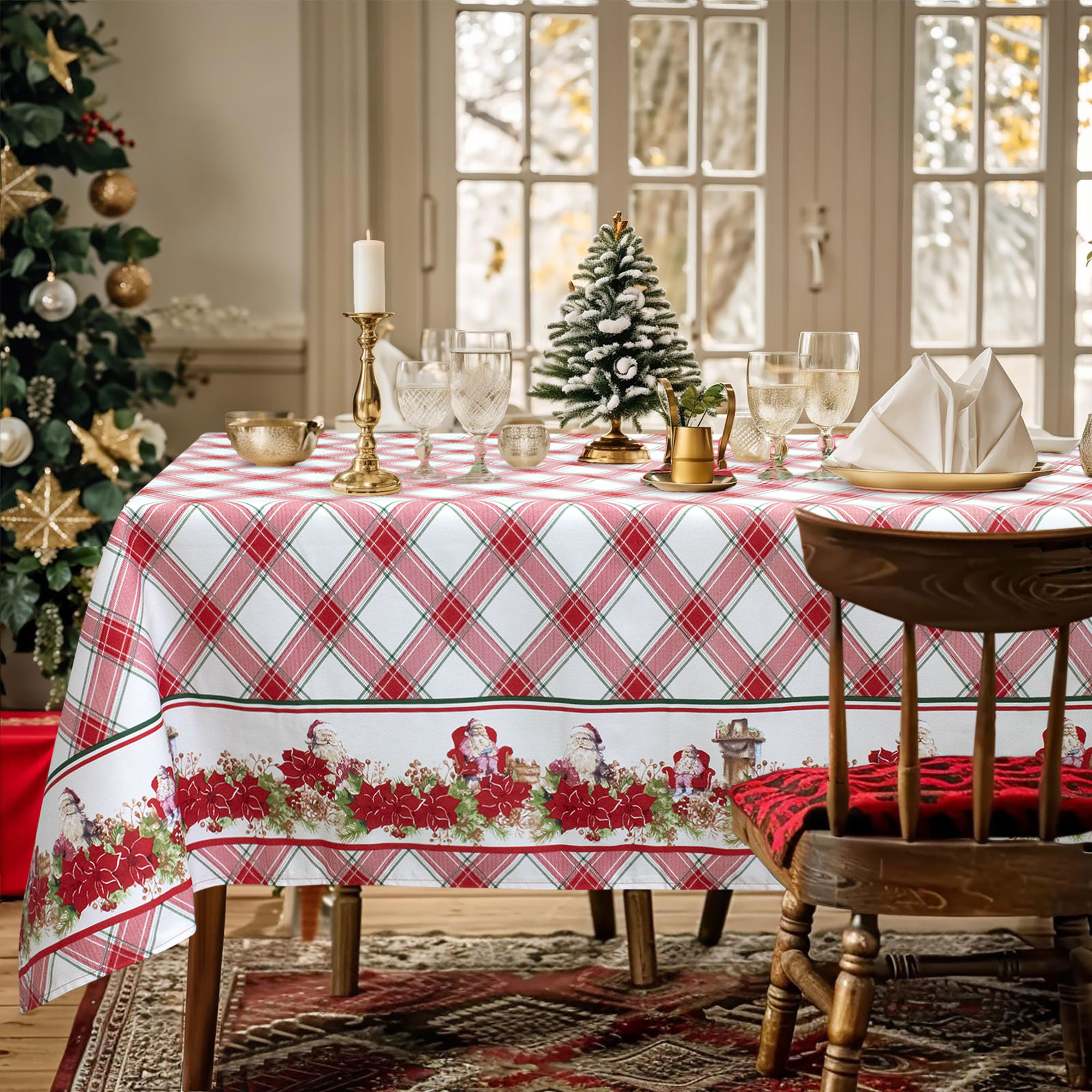 Tovaglia Natalizia in Rasatello Made in Italy Decoro Natale varie misure 7132 - Foto 8 di 25