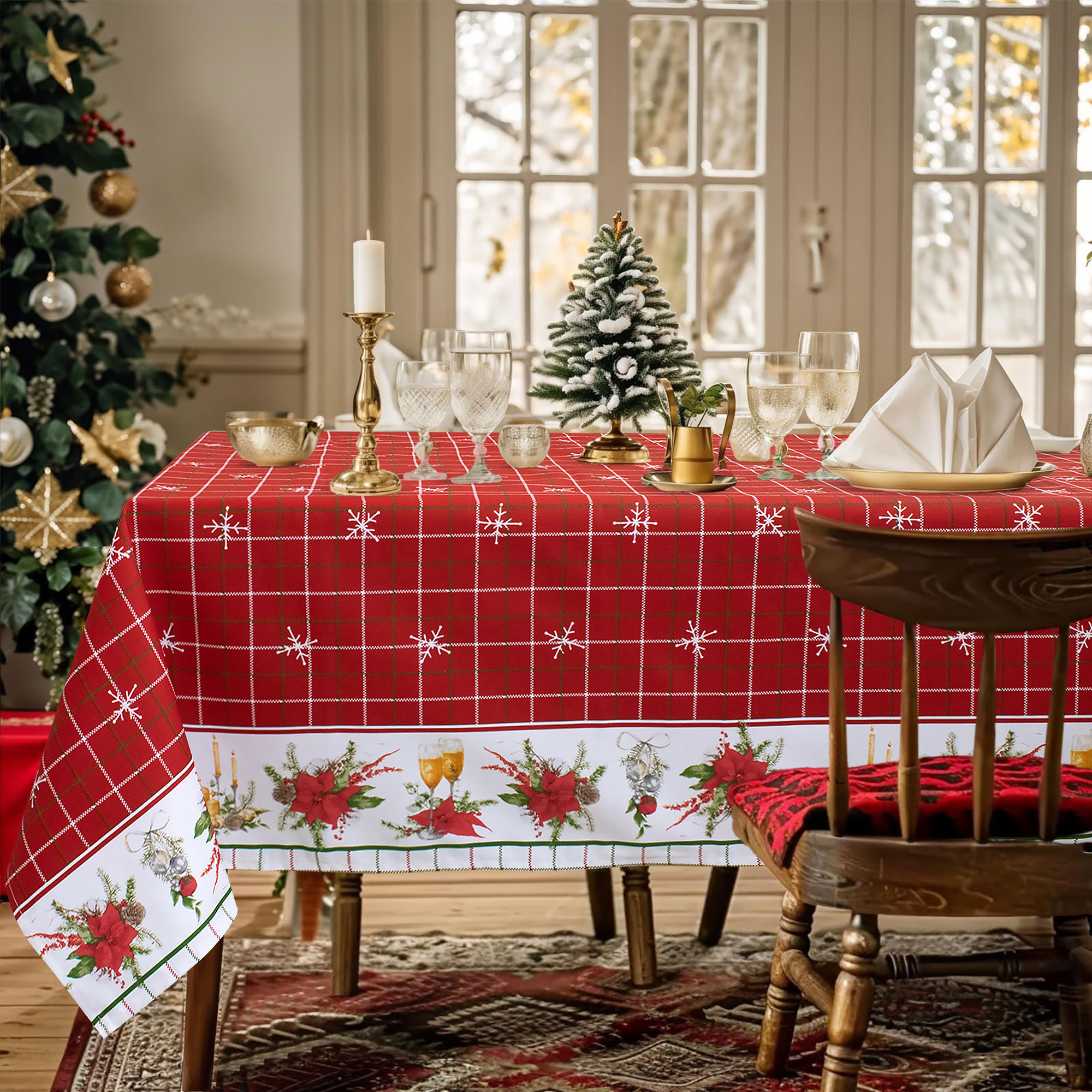 Tovaglia Natalizia in Rasatello Made in Italy Decoro Natale varie misure 7132 - Foto 11 di 25