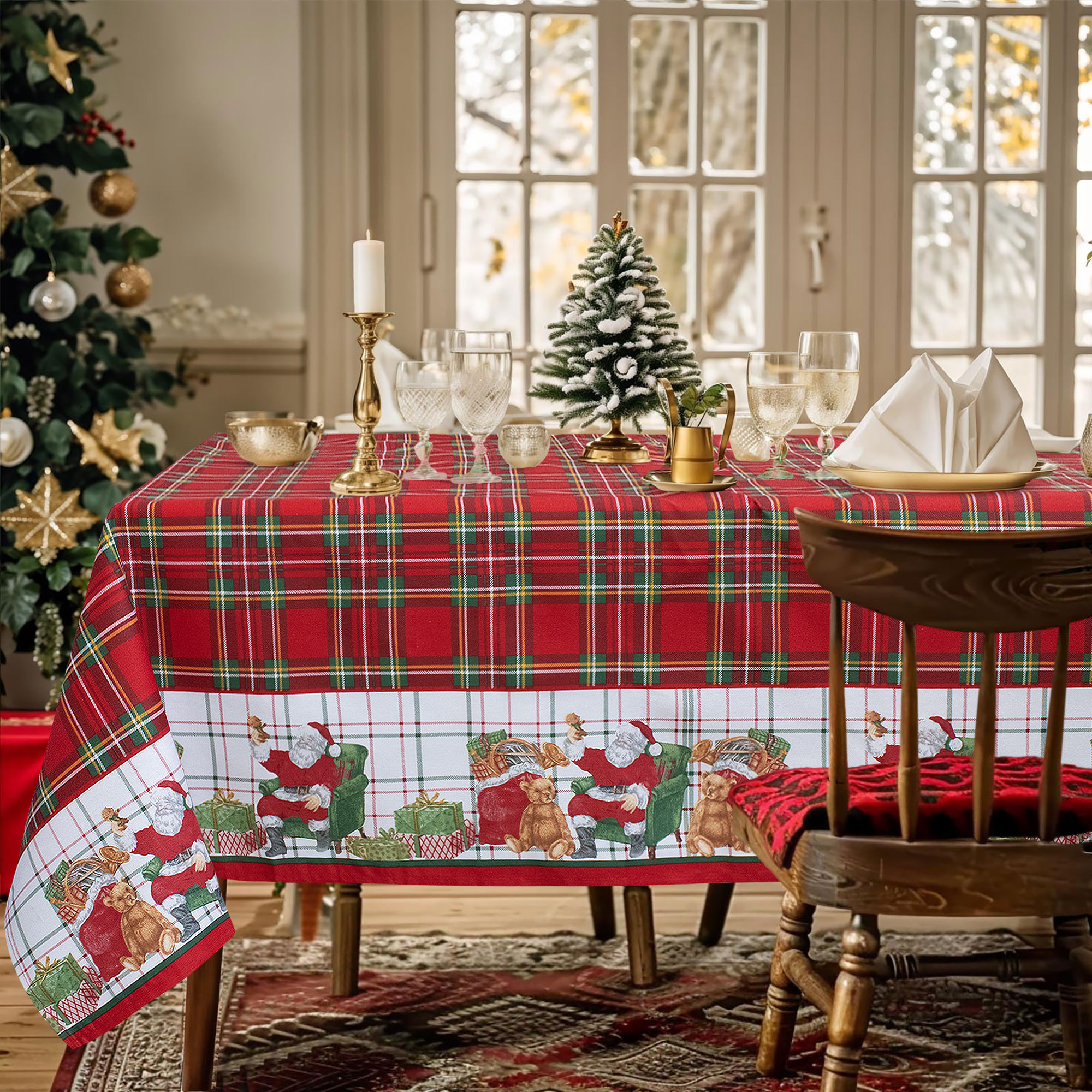 Tovaglia Natalizia in Rasatello Made in Italy Decoro Natale varie misure 7132 - Foto 17 di 25
