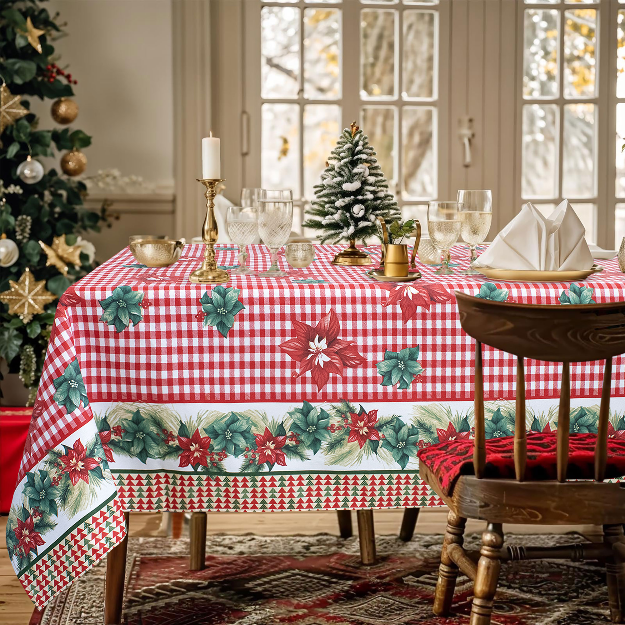 Tovaglia Natalizia in Rasatello Made in Italy Decoro Natale varie misure 7132 - Foto 20 di 25